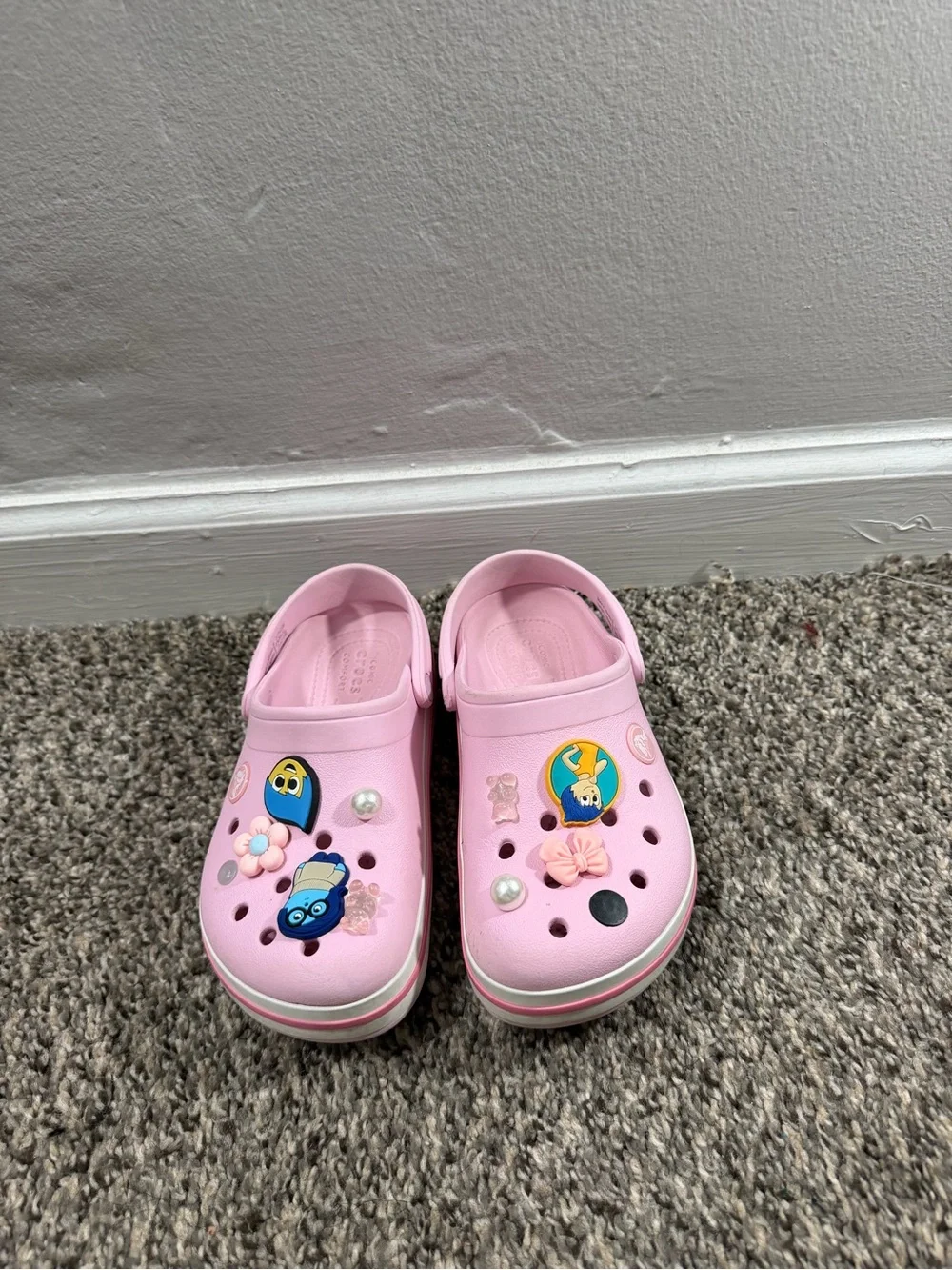 CROCS Kids Pink Clog Sandals with Fun Charms